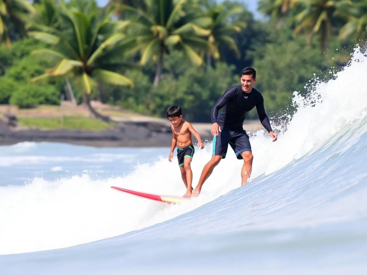 Surfers enjoying the waves at Playa Dominical